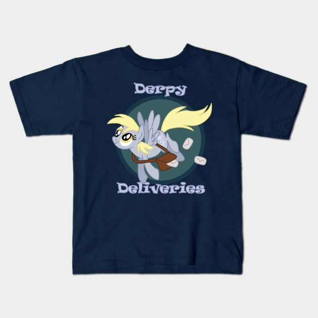 Derpy Deliveries Kids T-Shirt by Madisya